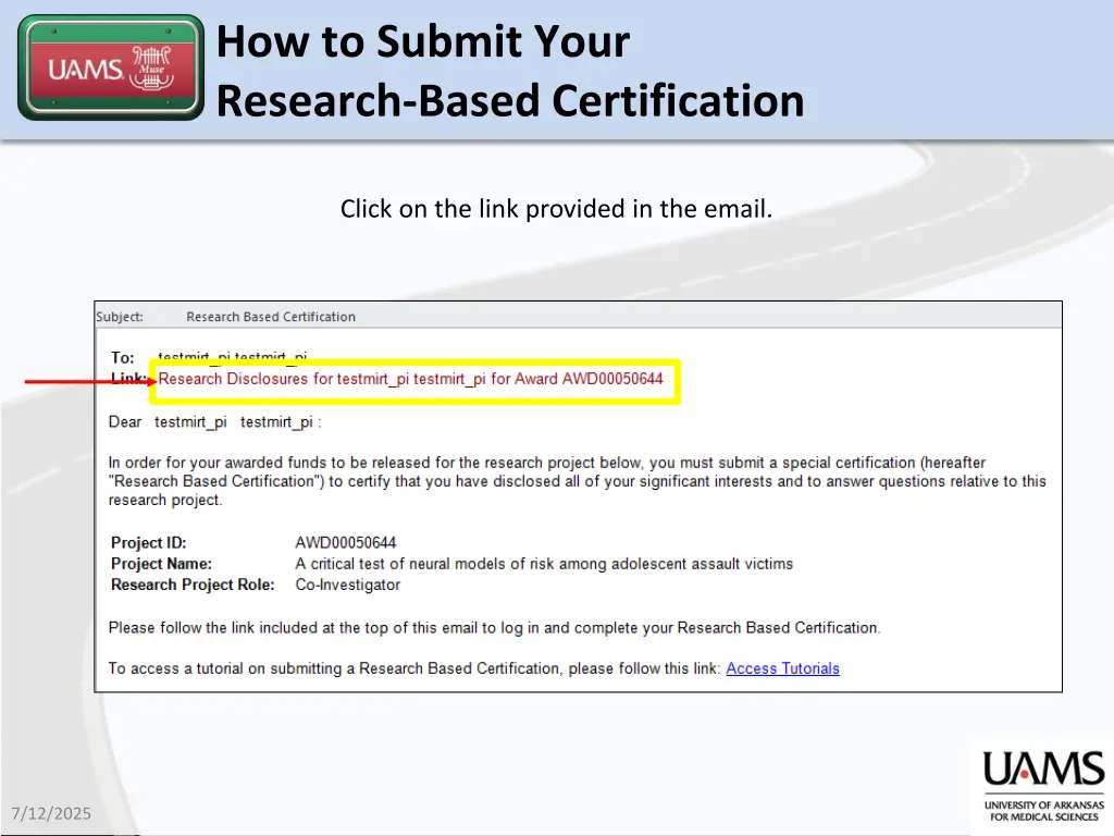 how to submit your research based certification