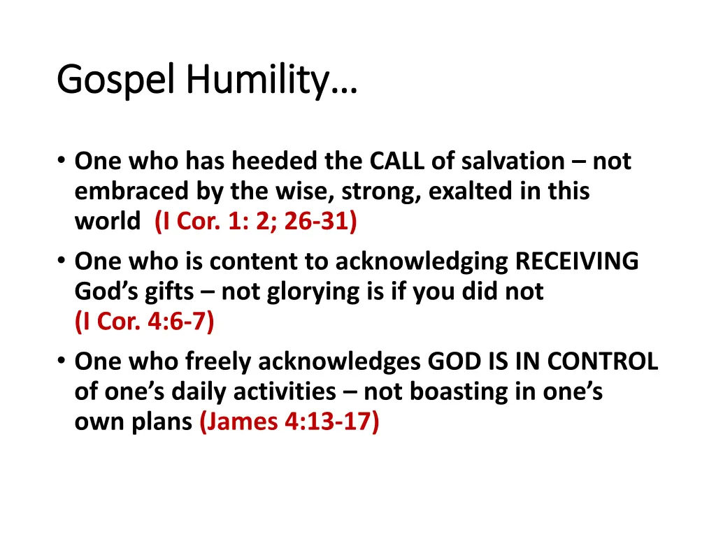 gospel humility gospel humility