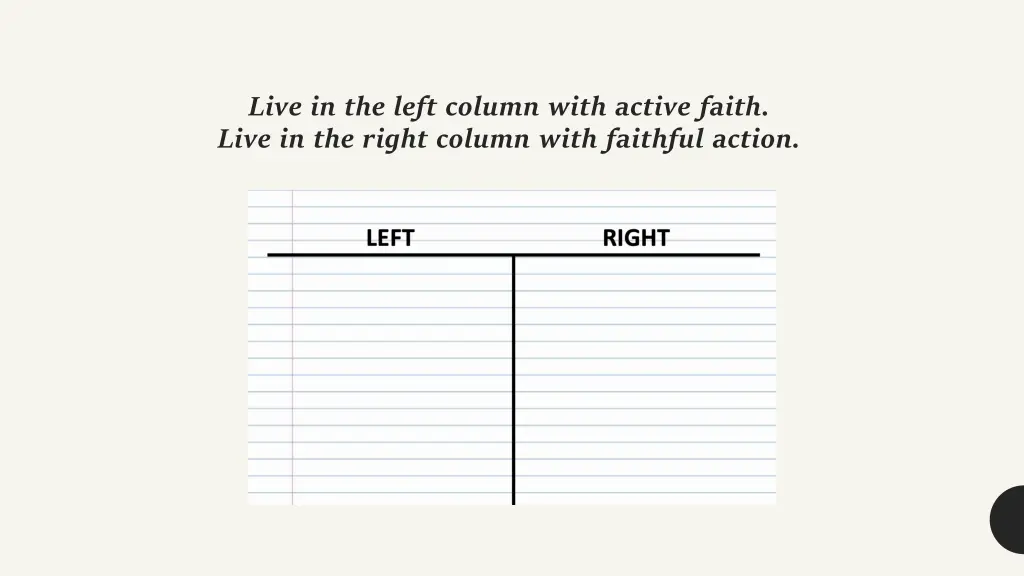 live in the left column with active faith live