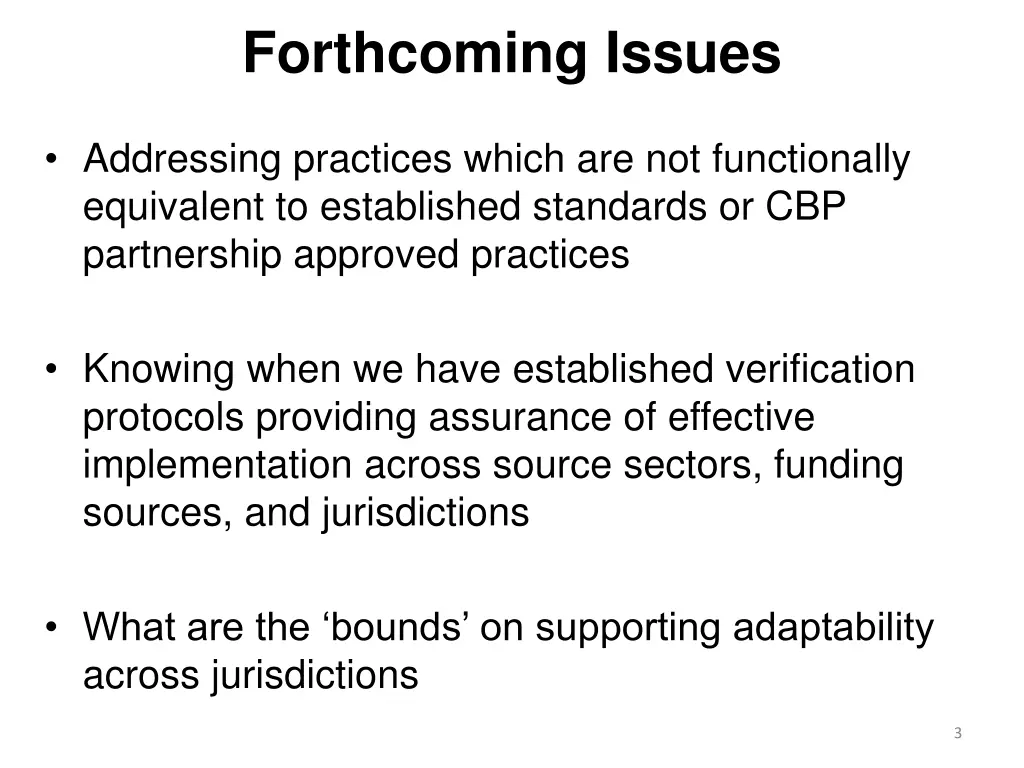 forthcoming issues