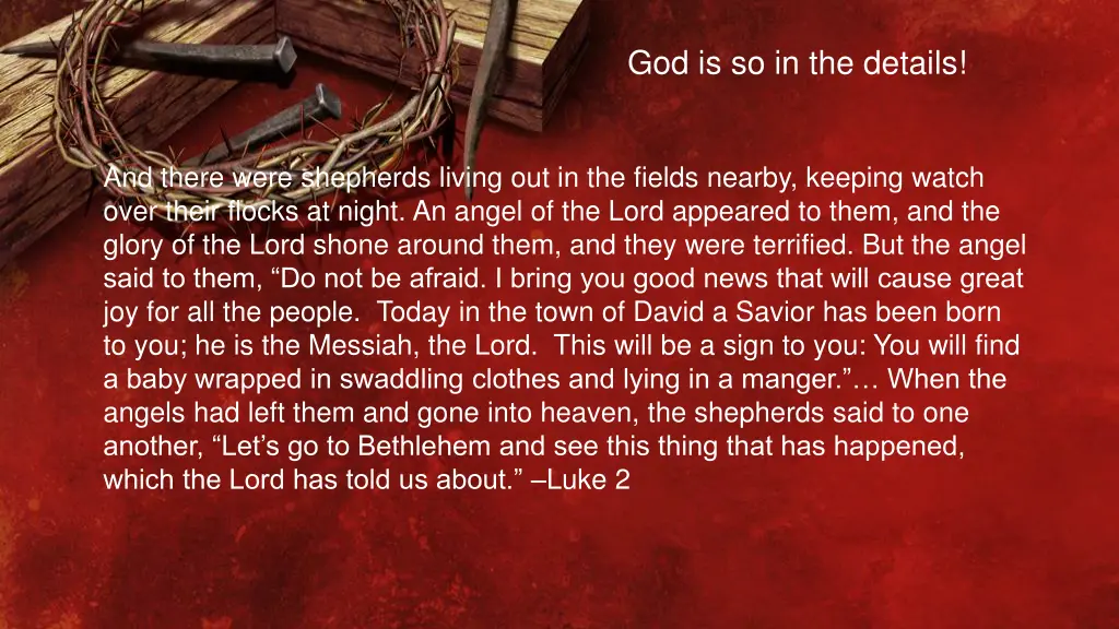 god is so in the details