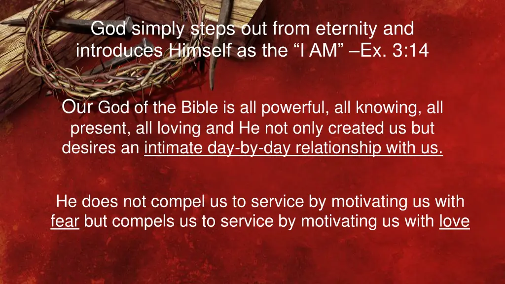 god simply steps out from eternity and introduces