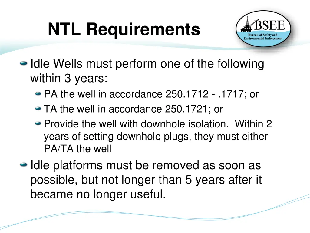 ntl requirements