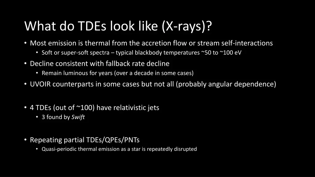 what do tdes look like x rays