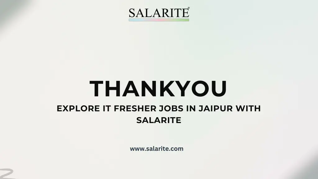 thankyou explore it fresher jobs in jaipur with