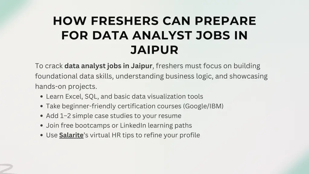 how freshers can prepare for data analyst jobs