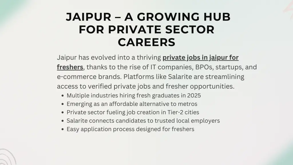 jaipur a growing hub for private sector careers