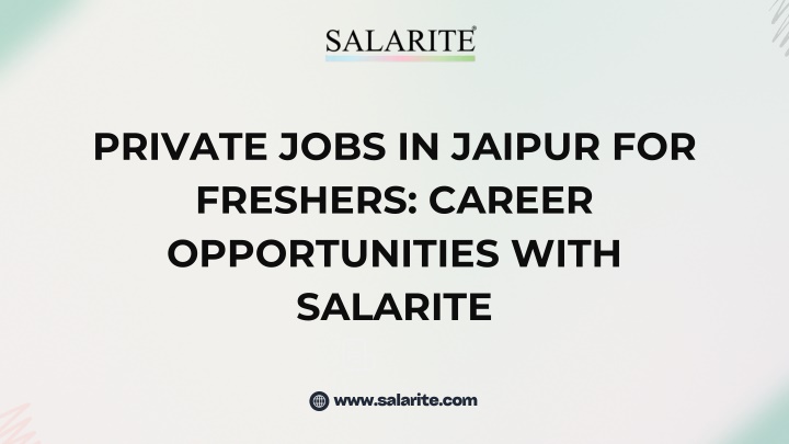 private jobs in jaipur for freshers career