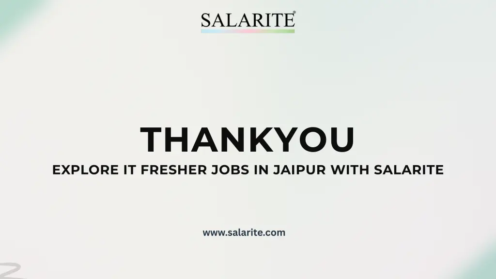 thankyou explore it fresher jobs in jaipur with