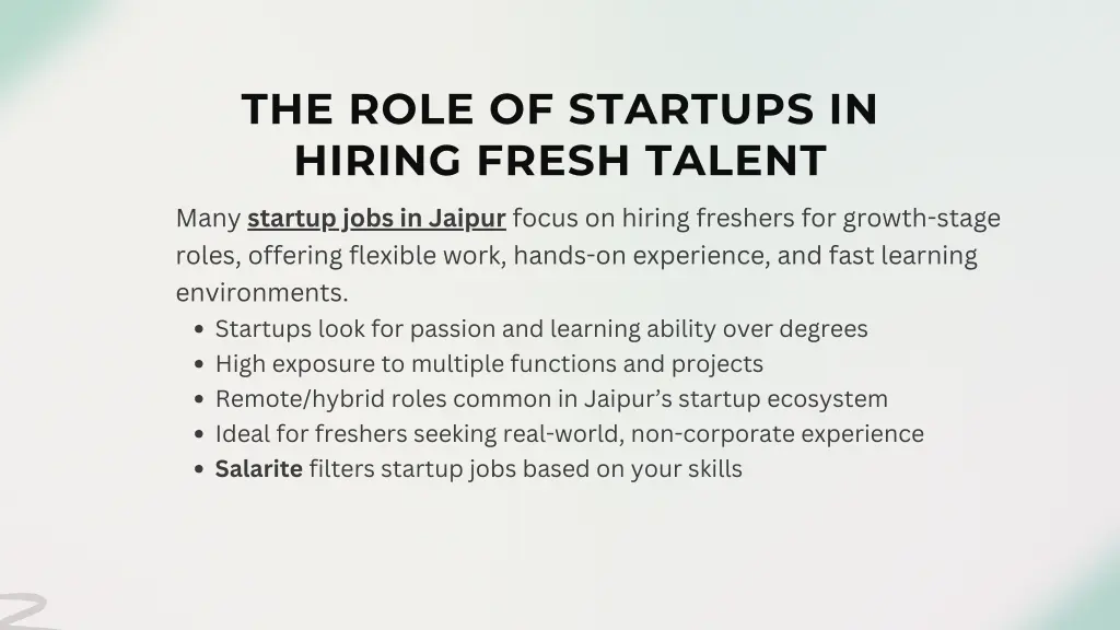 the role of startups in hiring fresh talent
