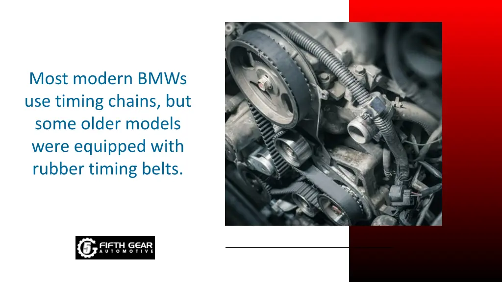 most modern bmws use timing chains but some older