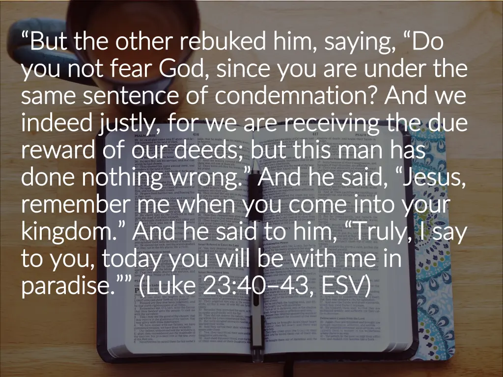 but the other rebuked him saying do but the other