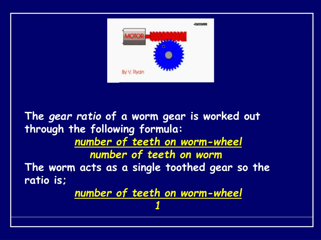 the gear ratio of a worm gear is worked