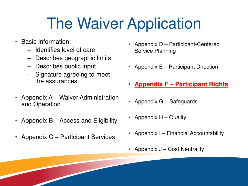 the waiver application