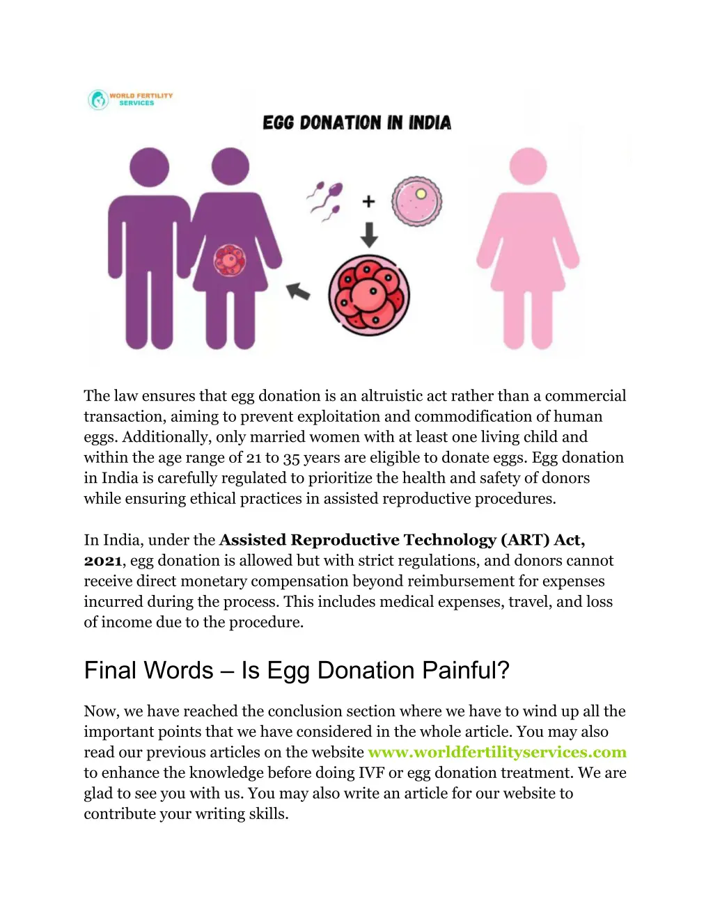 the law ensures that egg donation