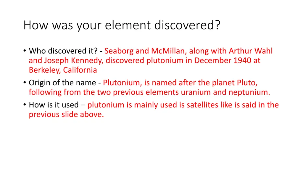 how was your element discovered