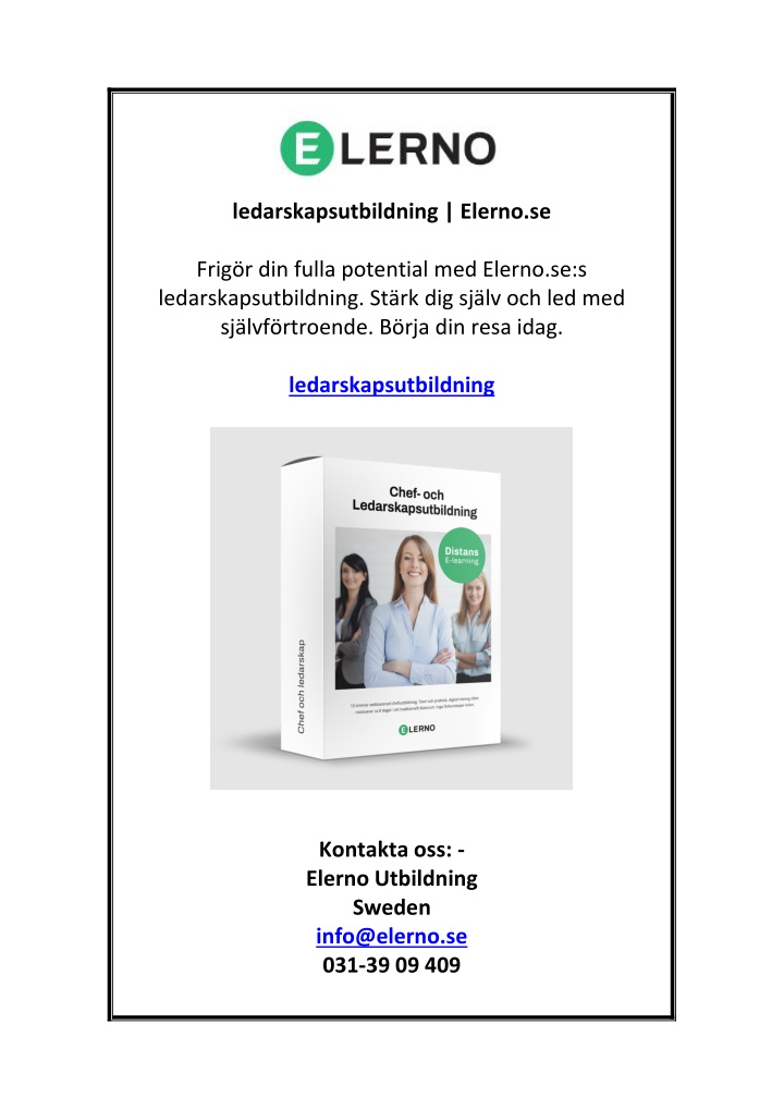 ledarskapsutbildning elerno se