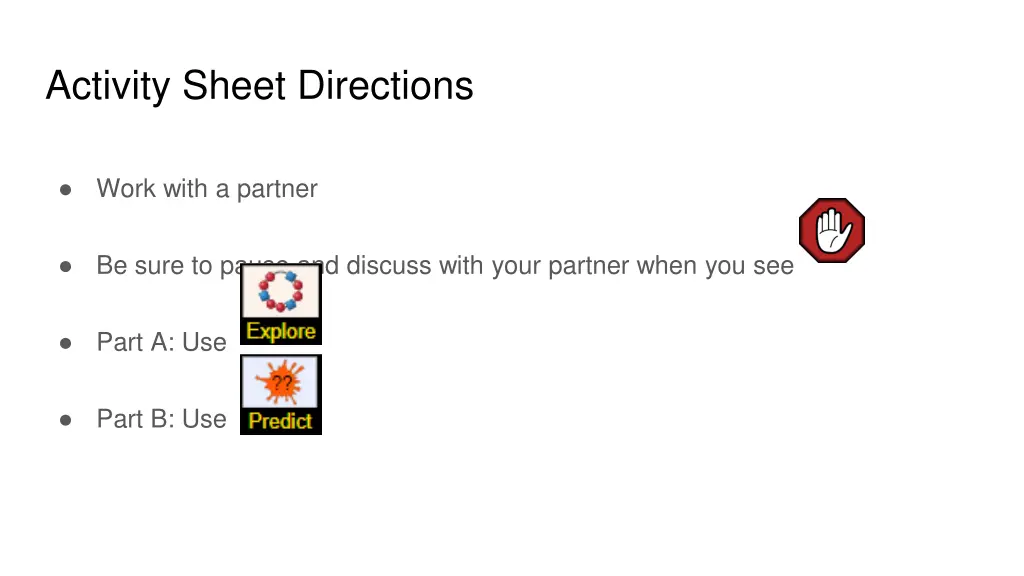 activity sheet directions