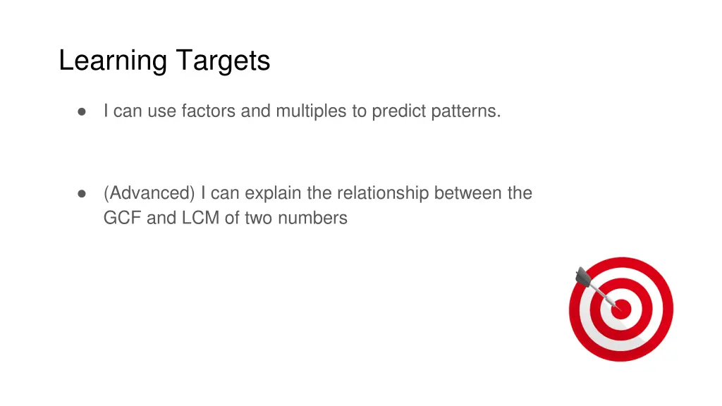 learning targets