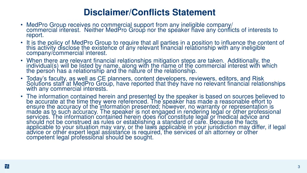 disclaimer conflicts statement