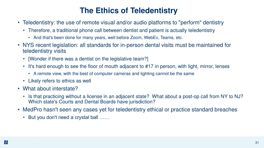 the ethics of teledentistry