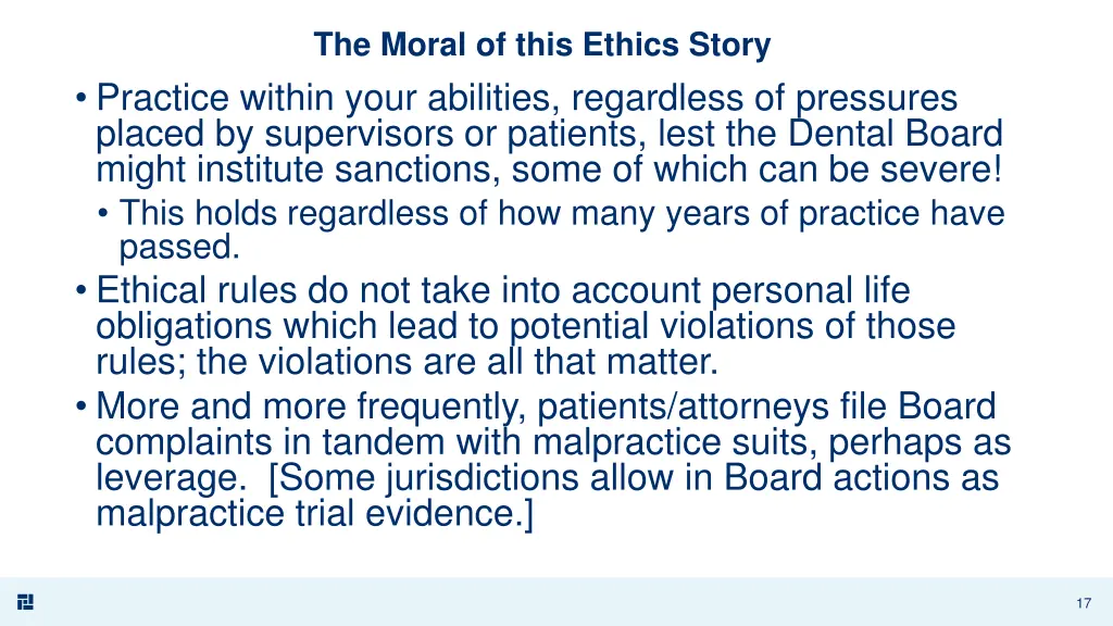 the moral of this ethics story