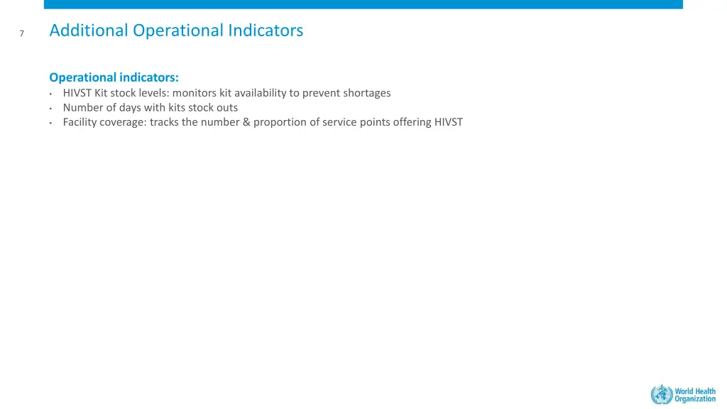 additional operational indicators