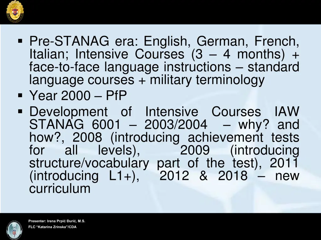 courses courses and stanag 6001 and stanag 6001