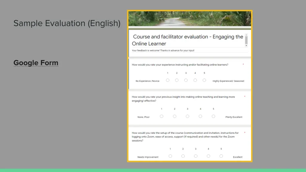 sample evaluation english