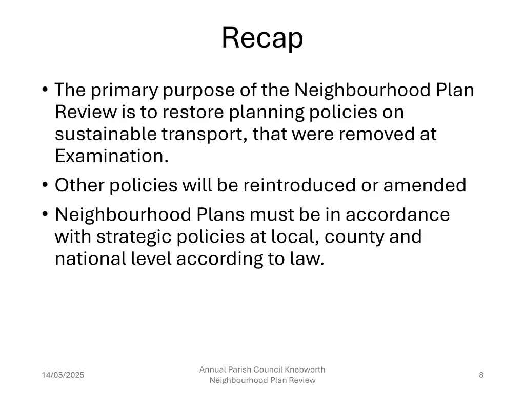 recap