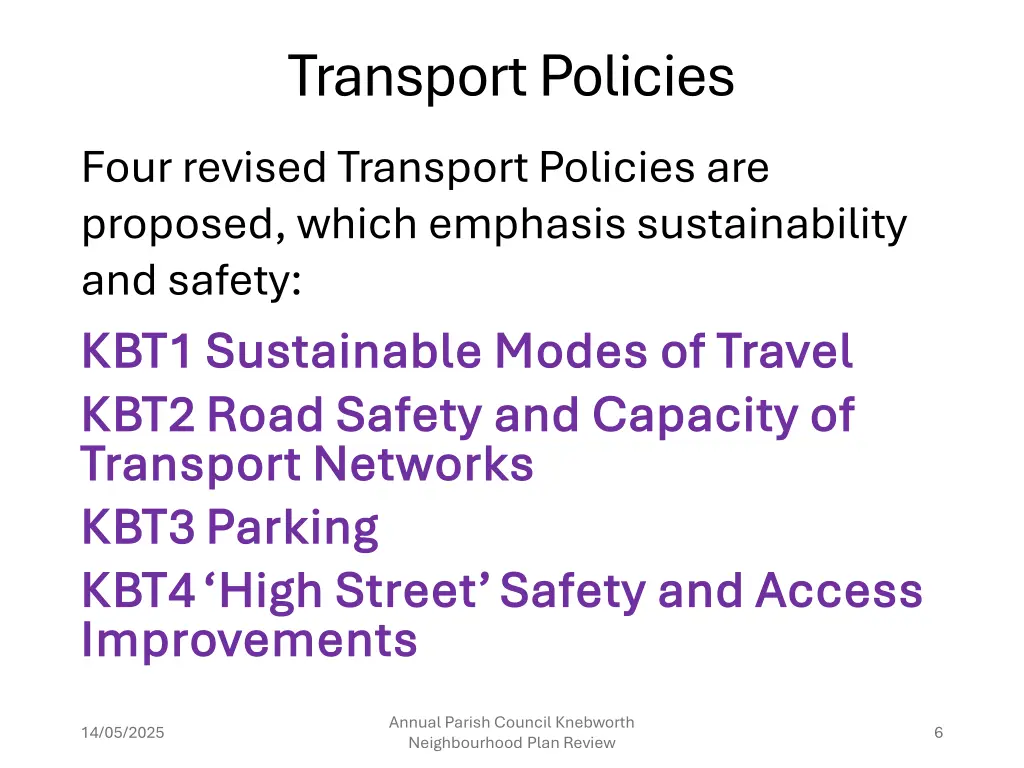 transport policies