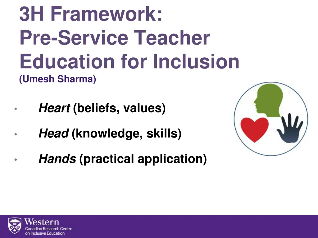 3h framework pre service teacher education