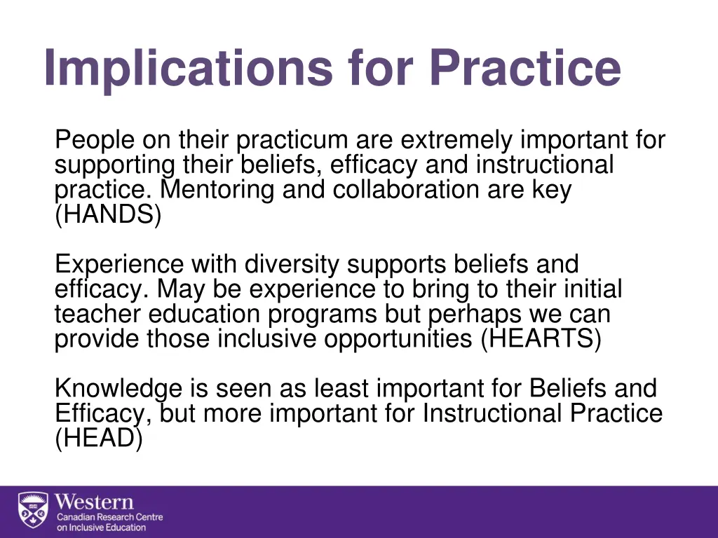 implications for practice