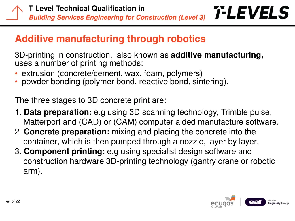 t level technical qualification in building 8