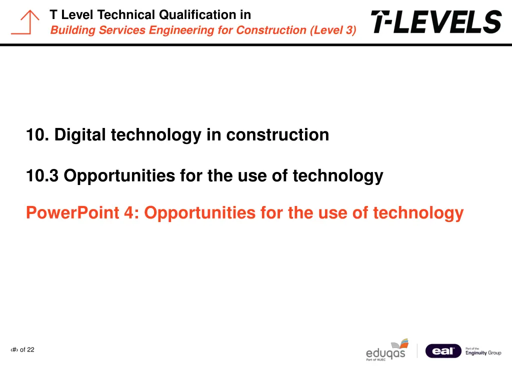t level technical qualification in building