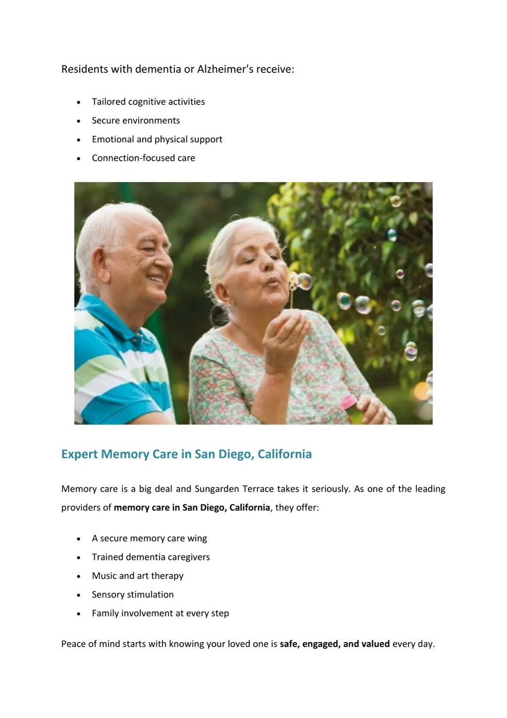 residents with dementia or alzheimer s receive