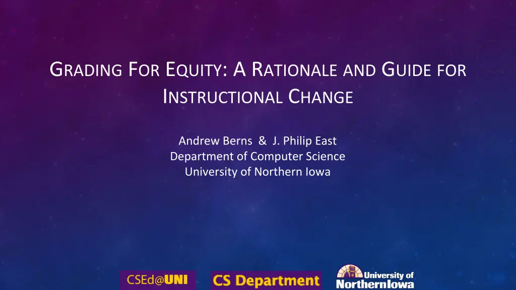 g rading f or e quity a r ationale and g uide