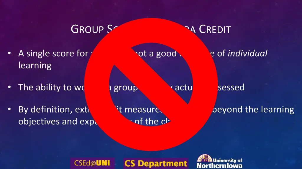 g roup s cores and e xtra c redit