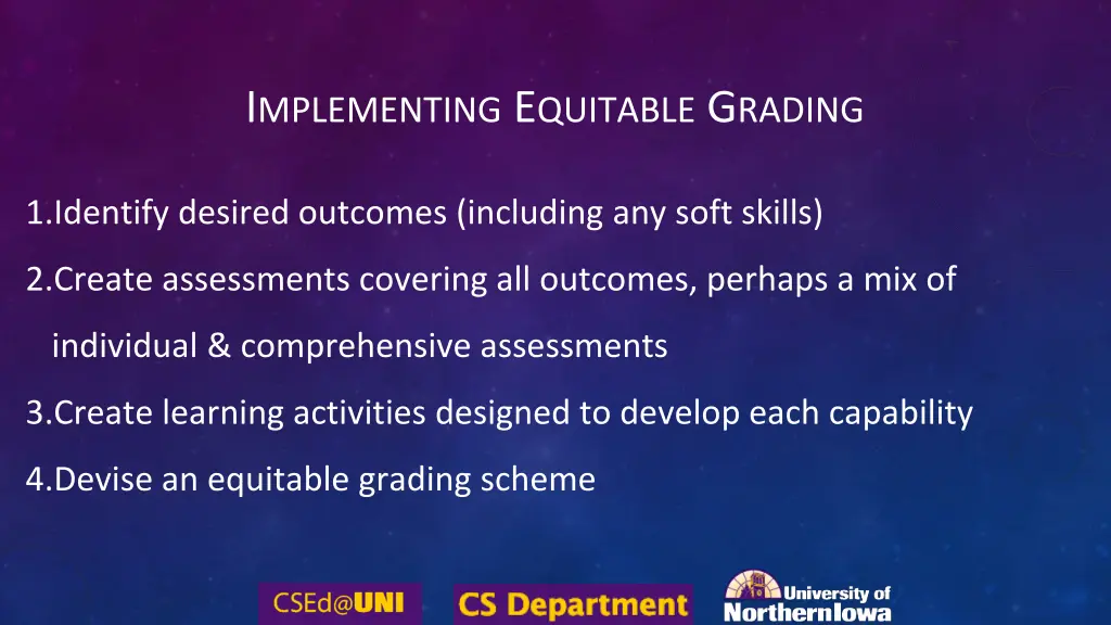 i mplementing e quitable g rading