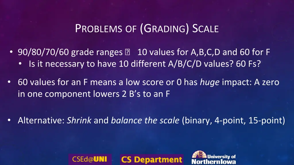 p roblems of g rading s cale
