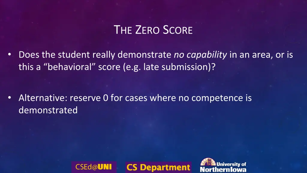 t he z ero s core