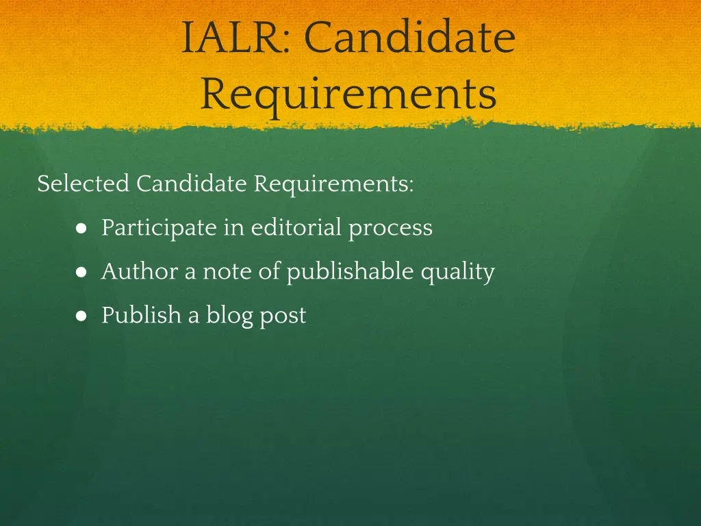 ialr candidate requirements