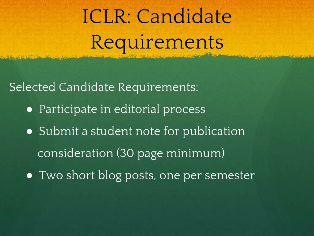 iclr candidate requirements