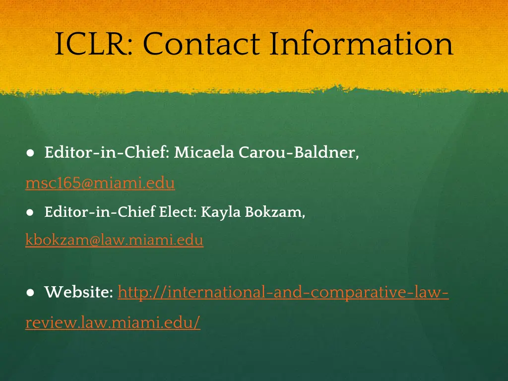 iclr contact information