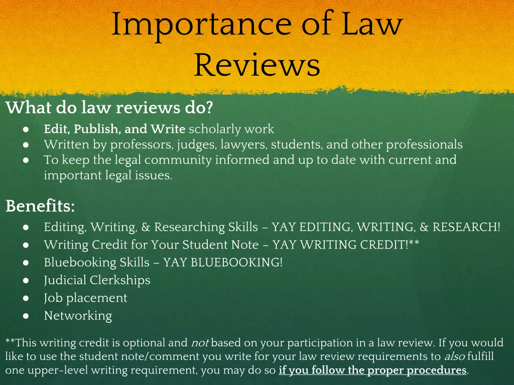 importance of law reviews