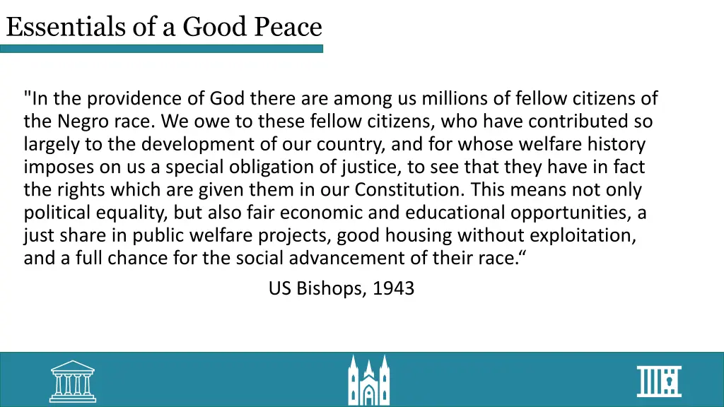 essentials of a good peace