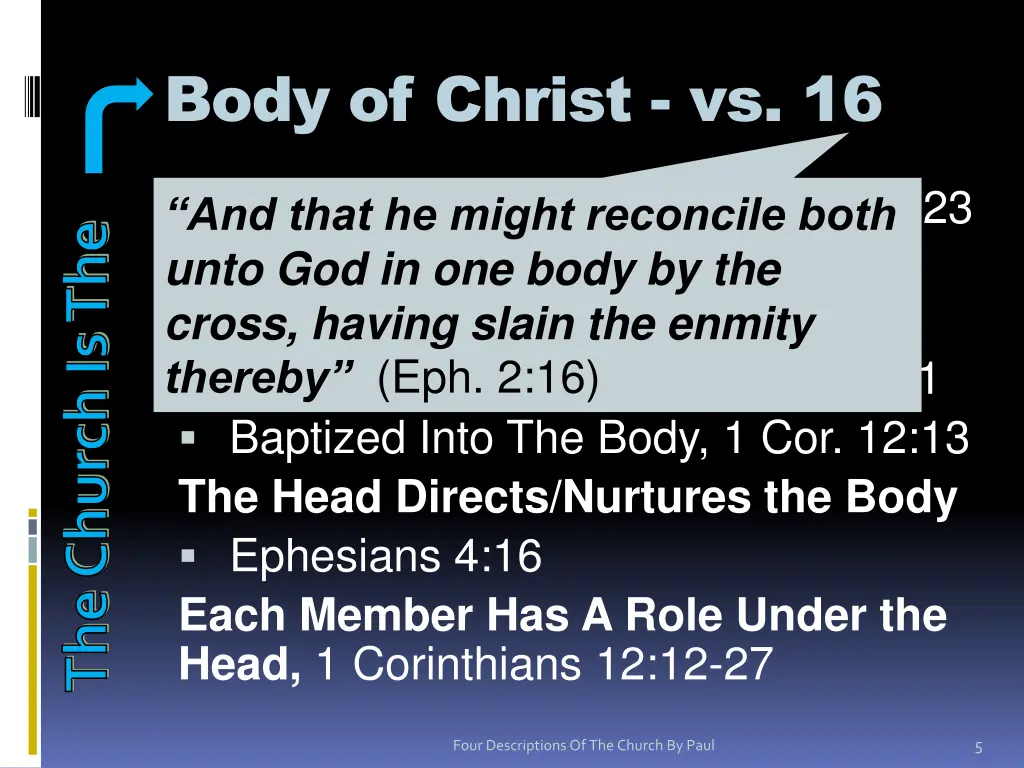 body of christ vs 16