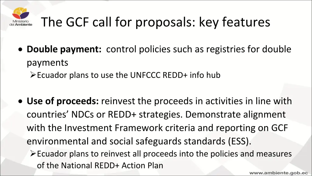 the gcf call for proposals key features 1
