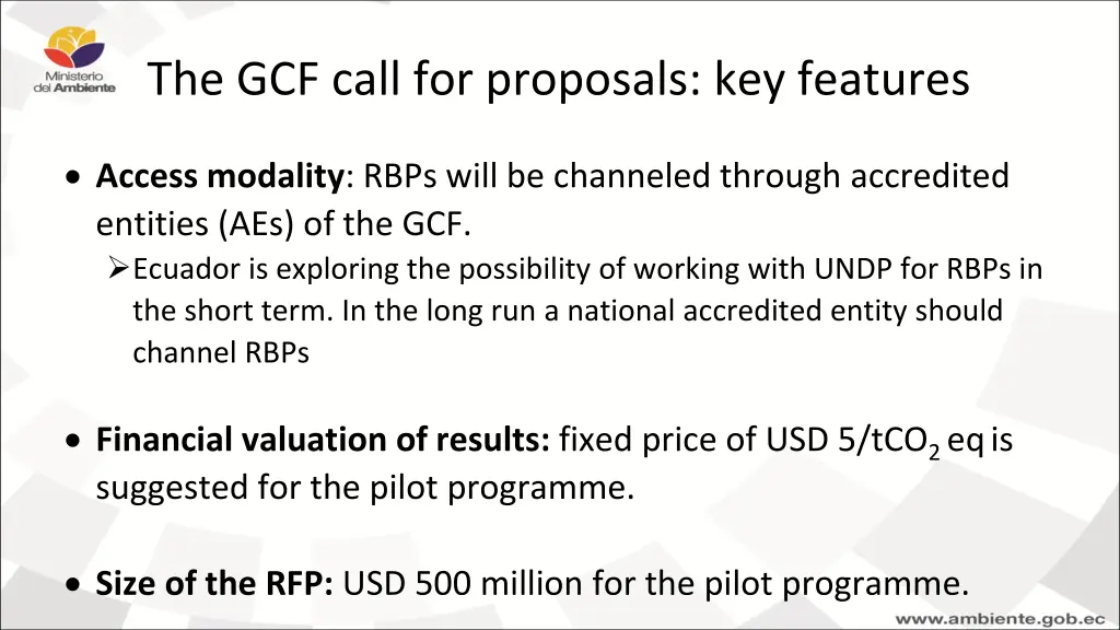 the gcf call for proposals key features