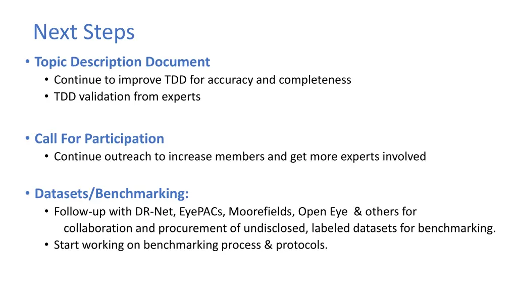 next steps